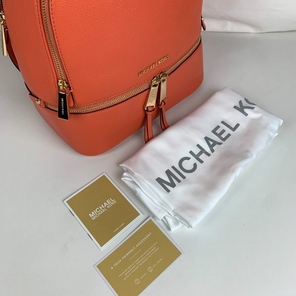 New Michael Kors Rhea Medium Leather Backpack - Picture 5 of 10